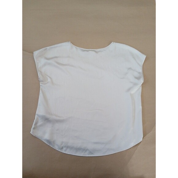 Nicole Miller Satin Shell Top Womens XL Champagne Cap Sleeve Relaxed Elegant - Picture 6 of 6